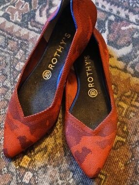 Rothy's Red Camo Pointed Toe Flats